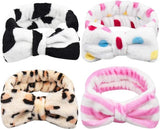 4-Piece Headbands for Women - Bow Headbands - Headbands - Suitable for Spa - Facial Cleansing - Makeup - Shower & Spa
