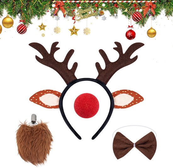 Headband - Elk Hair Accessory - Cute Plush Christmas Headdress - Soft Decorative Accessory for Winter Parties, Cosplay, Costumes