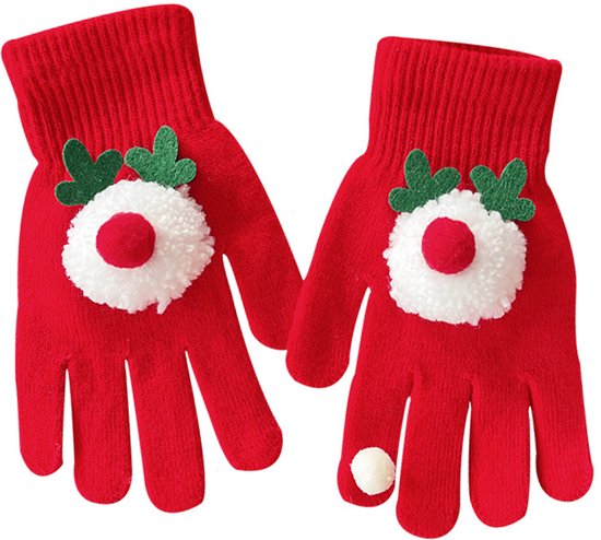 Red Gloves - Women - Winter - Couples - Gift - Cute - Thick - Five Fingers - Warm Gloves