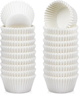 500-pack Mini Cupcake Liners - White - Oil Resistant - Small Cupcake Wrapping Paper - Baking Cups