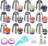 set of 27 cake decorating tips - 12 flower-shaped tips - cake decorating tip set - baking supplies for cookies and cupcakes - 2 leaf-shaped tips - 2 adapters - 10 piping bags