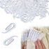 100 curtain hooks - G-shaped reinforced curtain hooks - White - For shower windows - Curtain accessories