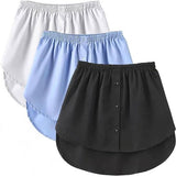 Three-Piece Extended Set - Women - Adjustable Layered Top - Midi Skirt - Layered Bra - Black, White and Blue (Size XL)