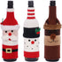 Wine Bottle Decorations - 3 Pieces - Wine Bottle Sleeves - Wine Bottle Bags - Christmas Decorations - Cartoon Knitted Old Man and Snowman Wine Bottle Sleeves - Festive Restaurant Decorations