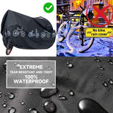 Bicycle cover - Motorcycle cover - Waterproof, dustproof and UV-resistant cover - Bicycle rain cover - Bicycle protective cover - Waterproof bicycle garage cover - Outdoor bicycle protective cover - 200 x 100 cm (Black)