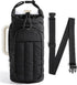Handbag - Bottle holder - Suitable for 950 ml / 1200 ml water bottles - With shoulder strap and phone pocket - Unisex - The perfect companion for hiking and camping trips (Black)