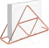 Tissue Holder - Stainless Steel Napkin Holder - Metal Napkin Holder - Triangular Napkin Holder - Paper Napkin Holder - Napkin Holder for Countertop/Dining Table/Picnic Table (Rose Gold)