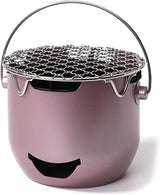 Grill - Portable Charcoal Grill - Mini Stainless Steel Charcoal Grill - Small Outdoor Grill - Suitable for Camping, Backyard BBQs, RVs and Picnics (Purple)