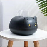 Tissue Box - Tissue Box Organizer with Cat Print - Napkin Holder for the Living Room - Tissue Box for the Kitchen - Toilet Paper Holder for the Bathroom (Black，22*16*13cm)