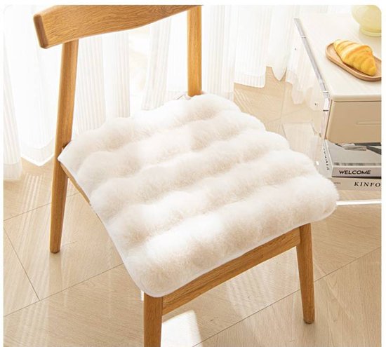 Seat cushion - Seat cushion - Seat cushion for the living room - Soft and comfortable chair cushion with non-slip bottom - Suitable for cars, home offices, dining rooms and kitchens (White, 45 x 45 cm)