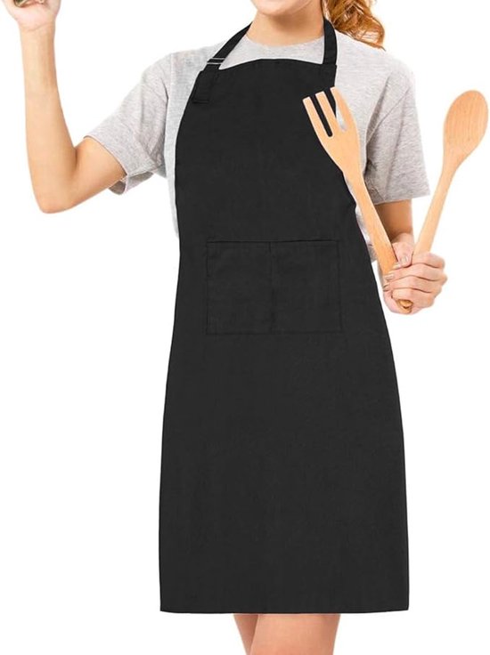 Apron - 1 piece - Cooking apron - Cotton apron - Apron - Work apron - Black cotton apron