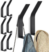 Hooks - 6 pieces - Black clothes hooks - Suitable for screwing with a hidden hole - Modern wall coat rack - For jackets, coats, hats, scarves, towels, handbags, etc.