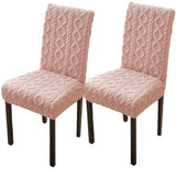 Chair Covers - Pack of 2 - Chair Covers for Home Use - Universal Model - Full Coverage Including Backrest - Stool Covers - Chair Cushions - Non-Slip and Thickened - Pink