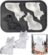 3D Corgi Ice Cube Mold - With Integrated Funnel - Cute Dog Shape - Silicone & Easy De-molding