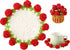 Coasters - Mini Basket Included - Floral Coasters - Vintage Rose Design - Suitable for coffee tables, weddings, housewarming parties, birthdays, etc.（Red）