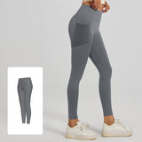 Slim Fit Sports Pants - High Waist Yoga Pants with Side Pockets - Soft and Stretchy Blended Fabric, Breathable and Comfortable - Skinny Fit with Elastic Waist - Suitable for Yoga, Fitness, Walking and Daily Use (Gray, Size XXL)