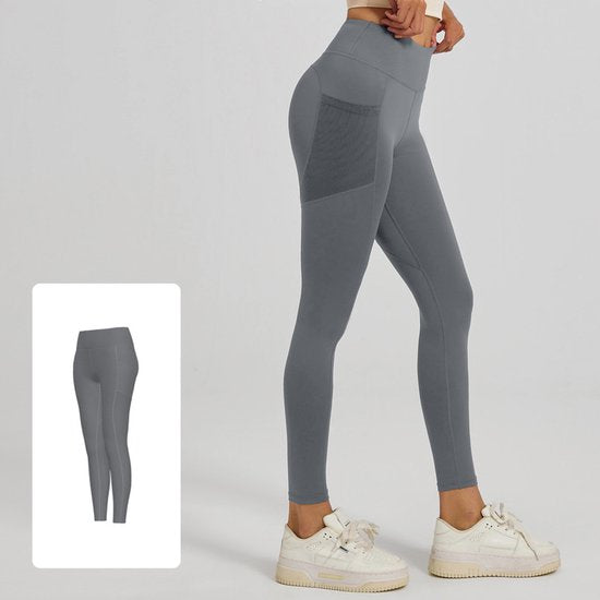 Slim Fit Sports Pants - High Waist Yoga Pants with Side Pockets - Soft and Stretchy Blended Fabric, Breathable and Comfortable - Skinny Fit with Elastic Waist - Suitable for Yoga, Fitness, Walking and Daily Use (Gray, Size XXL)