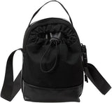 Women's shoulder bag - casual bag - adjustable canvas bag with drawstring - suitable for daily commuting and travel.（Black）