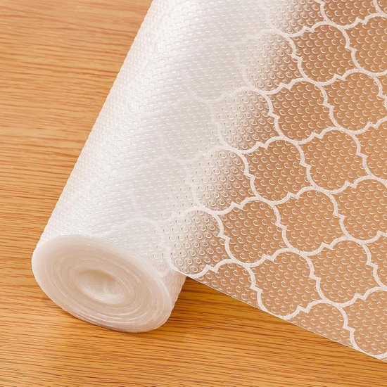 Drawer Mat - Kitchen Drawer Mat - Kitchen Cabinet Shelf Protector - Non-Adhesive, Waterproof EVA Drawer Mat, Easy to Cut to Size for Refrigerator, Cabinet or Chest of Drawers (White, 11.8"W x 78.7"L)