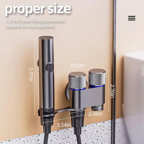 Hand Shower for Toilet & Cleaning - Adjustable Water Pressure & Universal Mounting - For Bathroom, Pets & Plants