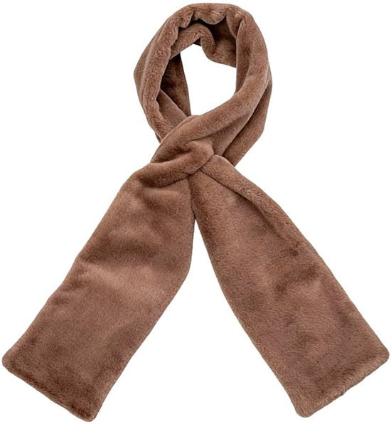 Scarf with Concealed Zipper Pocket - Secure Storage Pocket for Keys & Cards - Downy Soft & Warm - Brown