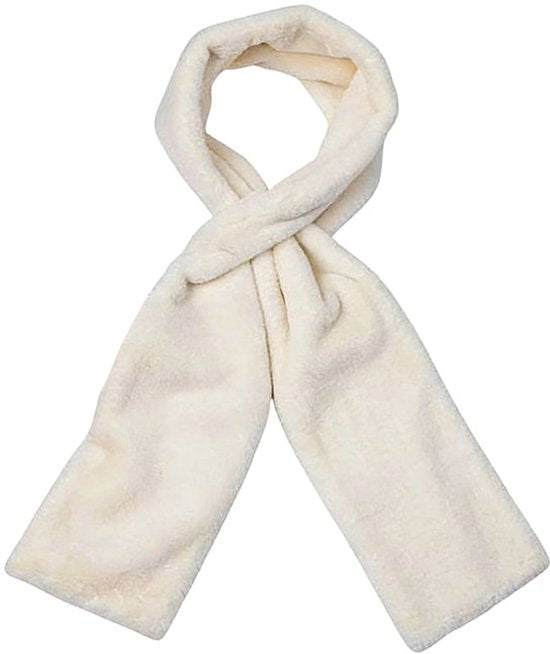 Scarf with Concealed Zipper Pocket - Secure Storage Pocket for Keys & Cards - Downy Soft & Warm - White