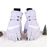 Gloves - Winter ski gloves - Warm gloves - Non-slip, thickened - Waterproof - Suitable for cold weather - Cycling gloves - Size S/M - Purple
