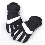Gloves - Winter ski gloves - Warm gloves - Non-slip, thickened - Waterproof - Suitable for cold weather - Cycling gloves - Sizes S/M - Black and white