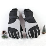 Gloves - Winter ski gloves - Warm gloves - Non-slip, thickened - Waterproof - Suitable for cold weather - Cycling gloves - Sizes S/M - Black/Gray