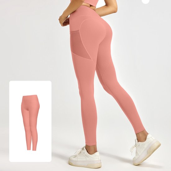 Slim Fit Sports Pants - High Waist Yoga Pants with Side Pockets - Soft and Stretchy Blended Fabric, Breathable and Comfortable - Skinny Fit with Elastic Waist - Suitable for Yoga, Fitness, Walking and Daily Use (Light Pink, Size XXL)