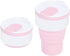 Collapsible Silicone Camping Cup – 385ml – Travel and Drinking Cup with Lid, Dishwasher Safe – Ideal for Camping, Hiking and Office (White)