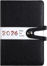 Agenda 2026 Adults - Planner - Journal - Organizer - Business - Texture - PU Material - A5 Format - Black