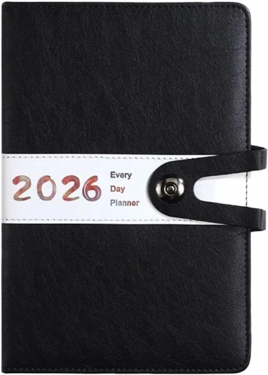 Agenda 2026 Adults - Planner - Journal - Organizer - Business - Texture - PU Material - A5 Format - Black