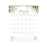 Calendar 2026 - Hangable 12 Months - Calendar - With wire-o-binding - Yearly calendar - Monthly planner - Wall calendar - 37 x 30cm - Green branches and leaves