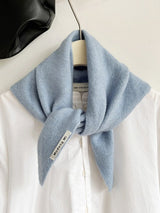 Triangular Knitted Scarf - Soft Acrylic Fabric - As a Scarf, Shawl or Blanket - In Solid Colors - Blue