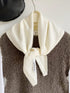 Triangular Knitted Scarf - Soft Acrylic Fabric - As a Scarf, Shawl or Blanket - In Solid Colors - White
