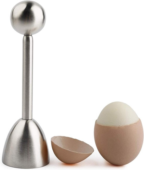 Egg Shell Cracker - Stainless Steel Manual Cutter for Perfect Cuts - Suitable for Soft- and Hard-Boiled Eggs