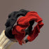 Headband - Set of Two - Retro Style with Ruffles - Elegant and Stylish Headband for Women - Suitable for Parties, Daily Wear and Special Occasions (Red + Black)