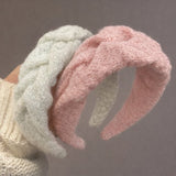 Headband - Set of Two - Retro Style with Ruffles - Elegant and Stylish Headband for Women - Suitable for Parties, Daily Wear and Special Occasions (White + Pink)