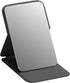 High Definition Frameless Makeup Mirror - Foldable Travel Mirror - Portable Makeup Mirror with Soft PU Leather Cover - Suitable for Bedroom, Bathroom & Travel（Black）