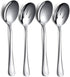 Spoons - 4-piece set - Stainless steel salad spoons - Includes 2 serving spoons and 2 skimmers - Suitable for desserts and coffee