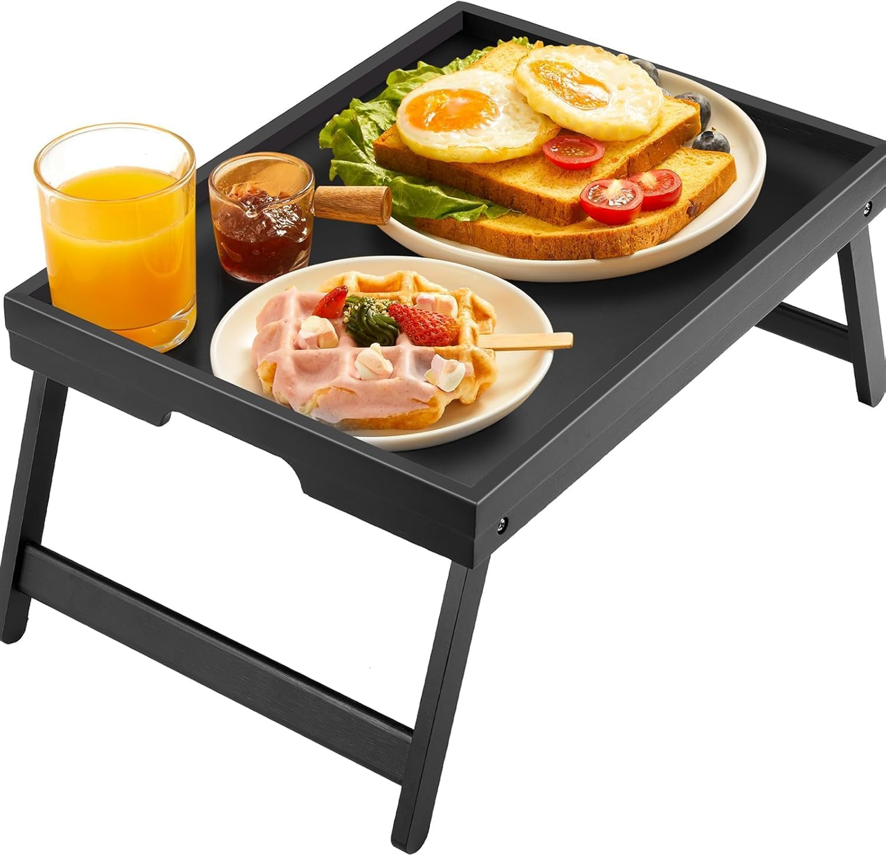 Folding table - Camping table - Portable folding table - Can be used as a dining table, TV table, laptop table, snack table, sofa table or work table - Black