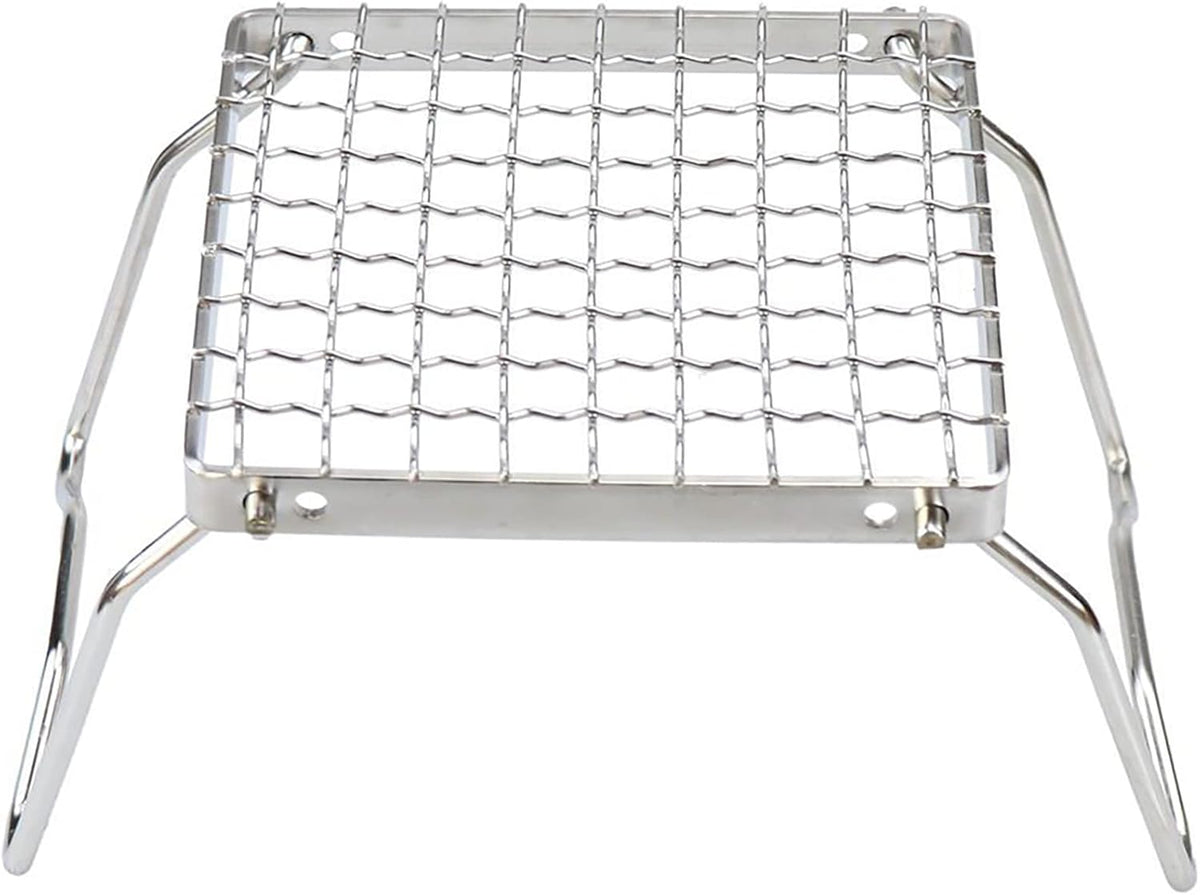 Folding Camping Grill - Stainless Steel 304 Cooking Grate with Folding Legs - Portable Charcoal and Cooking Stand - Lightweight BBQ Rack for Camping, Hiking and Backpacking