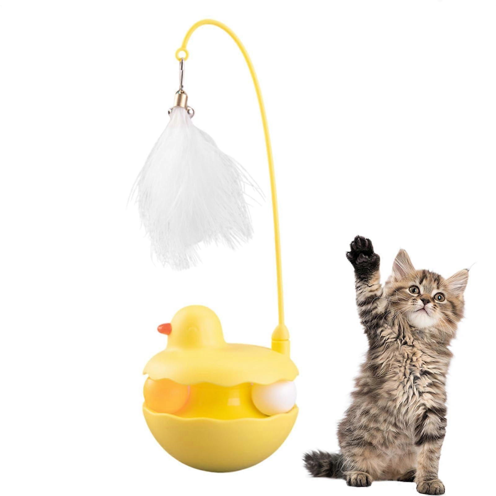 Cat Teaser - Interactive Cat Toy - Removable - Yellow - 1pc