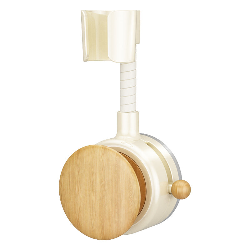 Shower Head Holder - Strong Suction Cup Shower Holder - Removable Without Bumps - Wood Motif - Adjustable Shower Direction - One-Piece Package