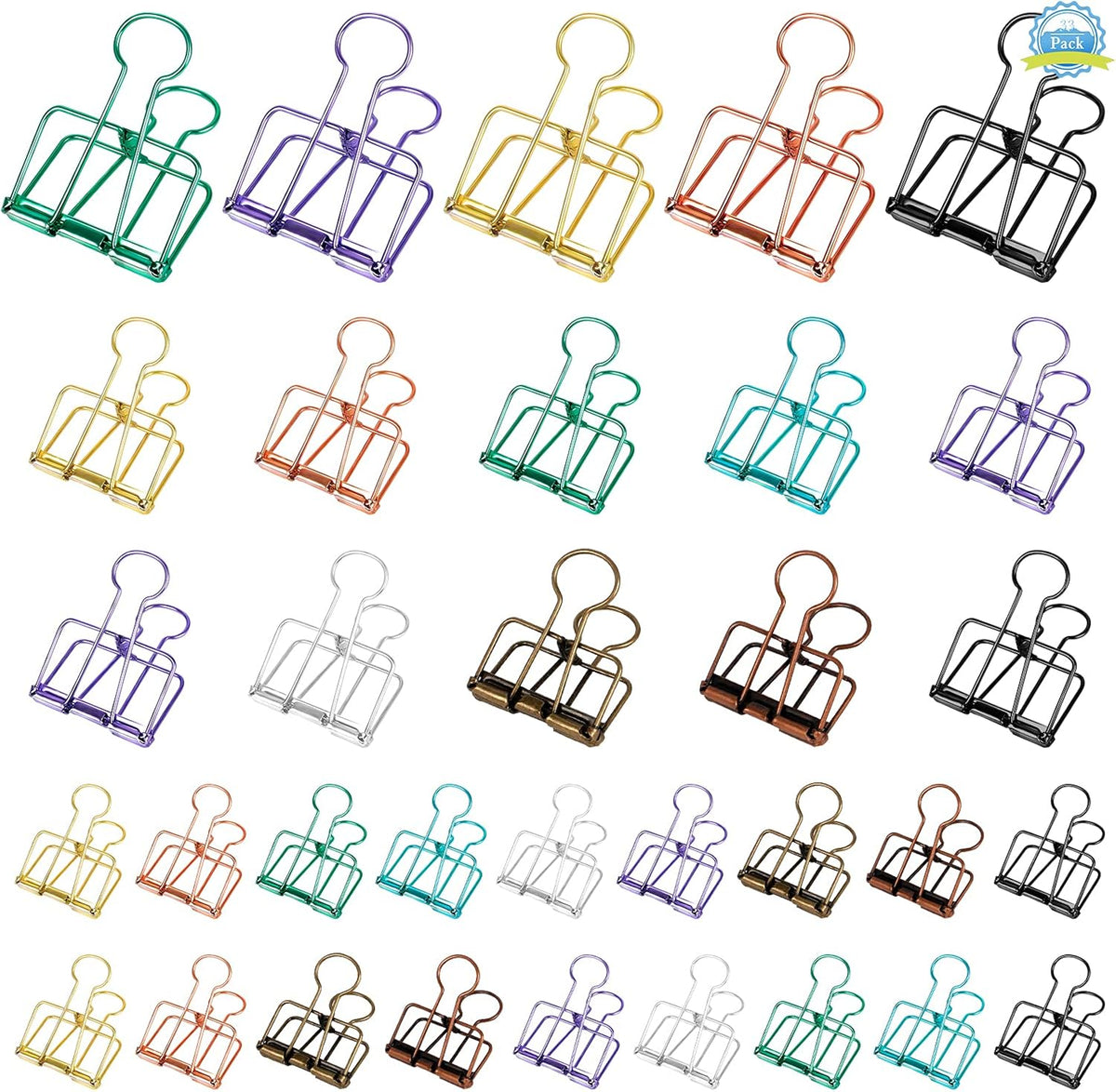 Ring binders - Hollow metal - 49/32/20 mm - Colored rings - 33 pieces