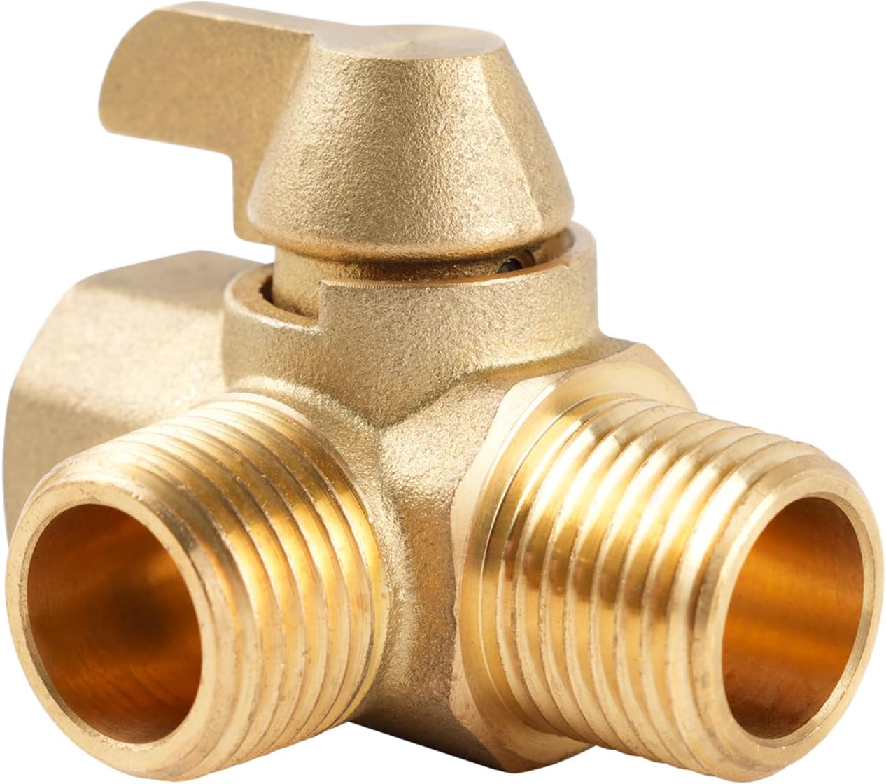 Brass 3-way bypass valve for boiler kits, 1/2" NPT connections