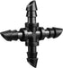 1/4" Drip Irrigation Universal Fittings, 45 Pieces Barbed 4-Way Cross Irrigation Fittings for 1/4 Inch Drip Hose, 4-Way Tee Fittings for Drip Hoses and T-Fittings for Sprinklers, Garden and Lawn