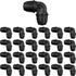 Drip Irrigation Fittings 1/4 Inch, Pack of 25 Barb Locking Elbows for 1/4 Inch Hoses, Drip Line Parts, Irrigation Connectors with Locking Nut for Drip Sprinklers, Garden and Lawn Watering Systems, Black