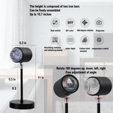 Water Ripple Lamp Sunset Lamp 2-in-1 3D Projector LED Light Sunset Ocean Light Project USB Powered Night Light 360° Rotation Button Control for Bedroom Photography Festive Atmosphere